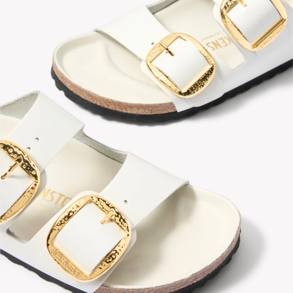 Birkenstock Arizona High Shine Big Buckle in white Size 38